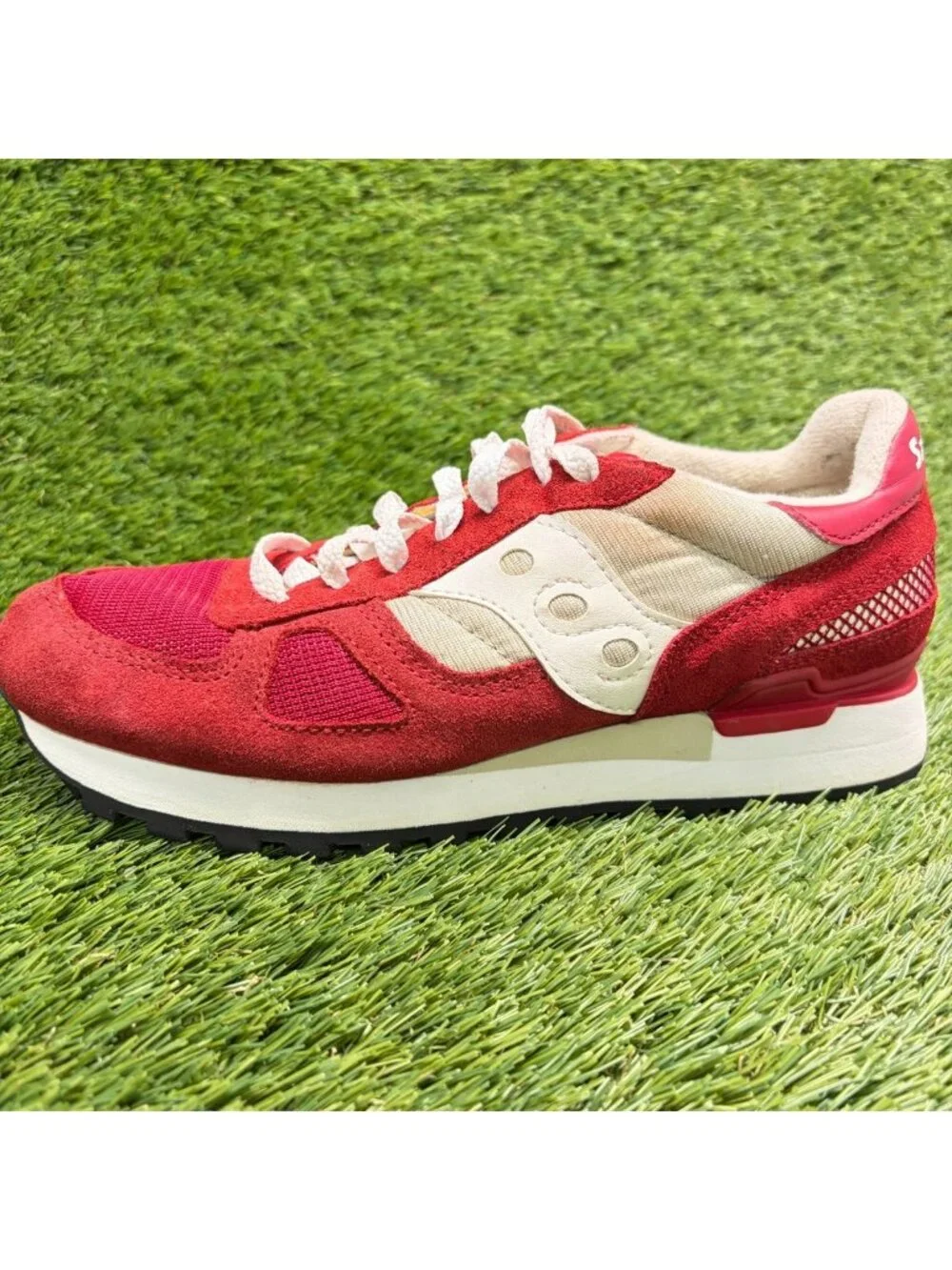 Saucony Shadow Original Mens Size 6.5 Red Sand Athletic Running Shoes Sneakers